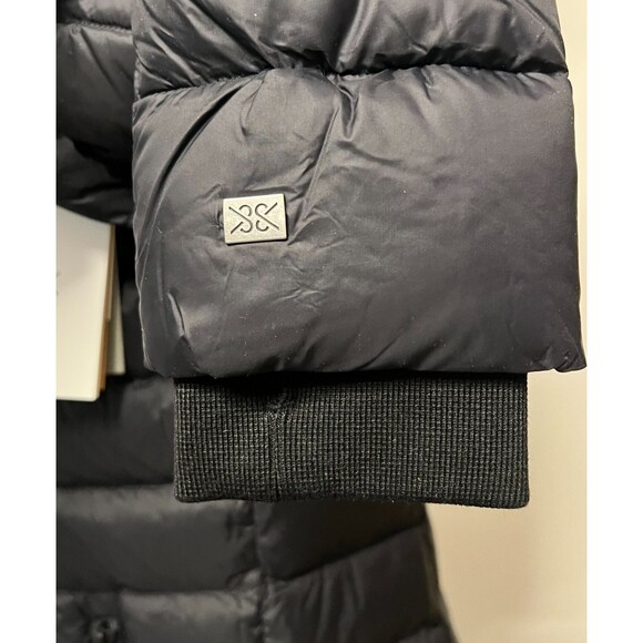 NWT Soia & Kyo Women's S Jacinda Down Puffer Coat Hooded Asymmetric Zip Black - Picture 6 of 15